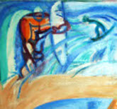 Detail "On the Beach" painting