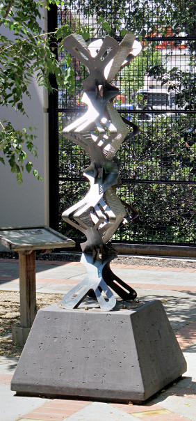 "Column of Breath" in library courtyard